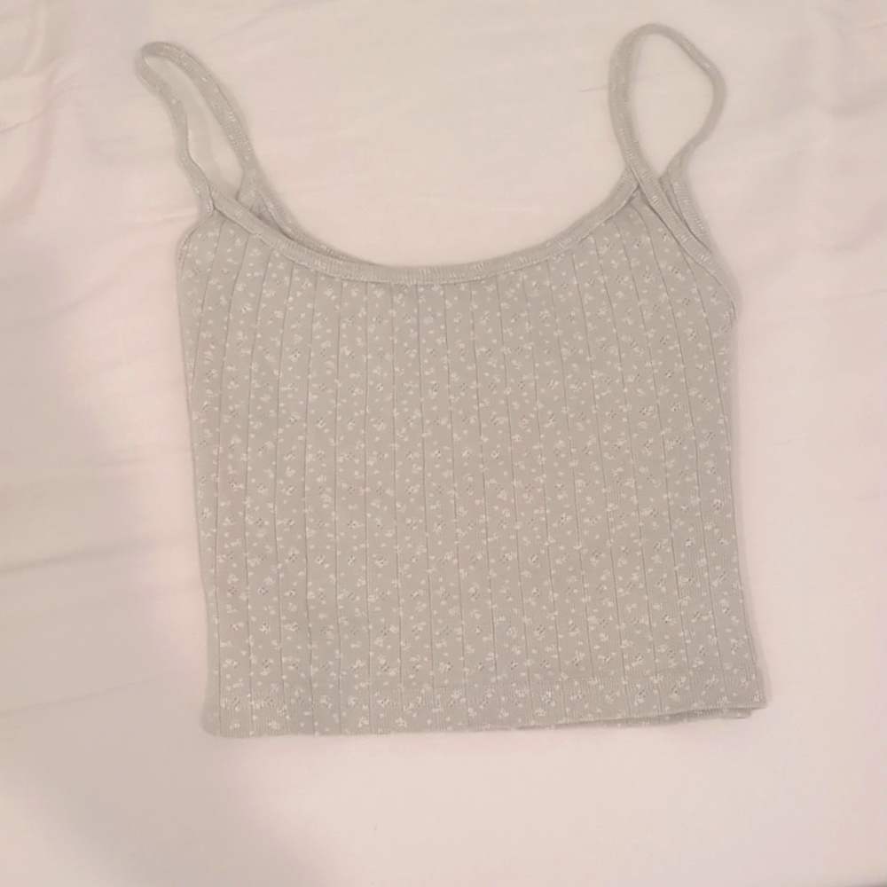 Brandy Melville green floral tank top